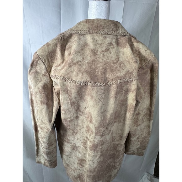 Scully Suede Leather Jacket Western Boho Distressed Tan Brown Mens Size 44 - Picture 2 of 11